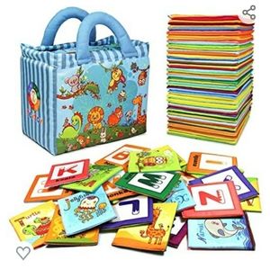 TEYTOY Baby Toy Zoo Series 26pcs Soft Alphabet Cards with cloth bag